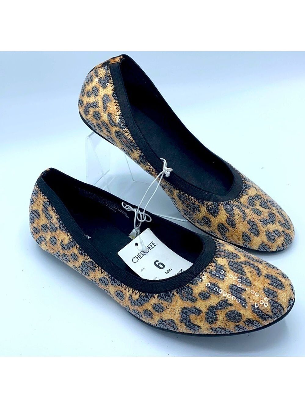 CHEROKEE Faith Leopard Print Sequined Flats
